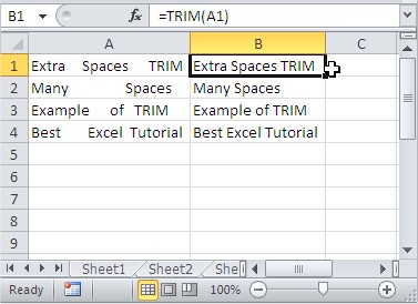 TRIM remove extra spaces